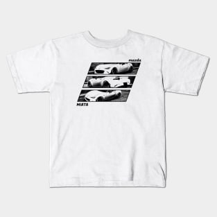 Mazda Miata MX-5 ND Black 'N White Archive 2 Kids T-Shirt